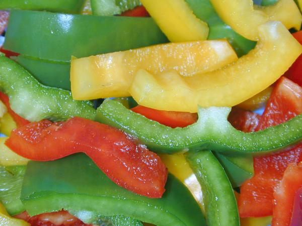 Sliced peppers