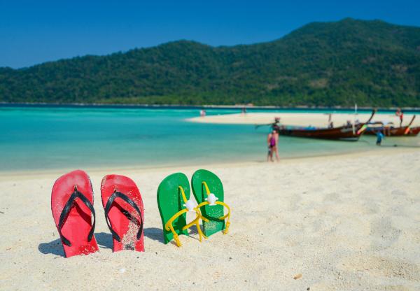 Slippers on beach