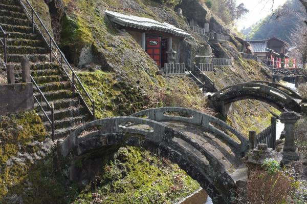 Small stone bridges in Omori town by Iwami silver mine