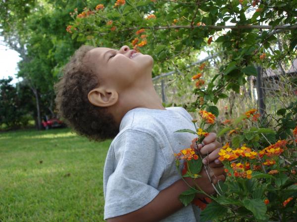 Smelling the flowers