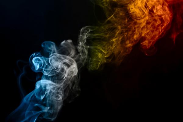 Smoke on black