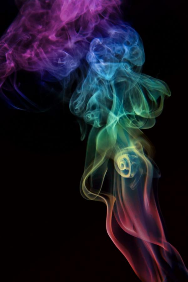 Smoke on black