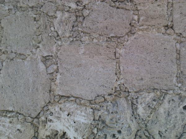 Smooth stone slab placed face concrete