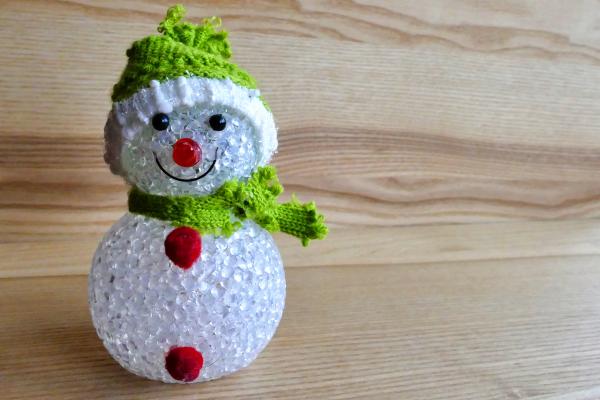 Snowman Ornament in Green