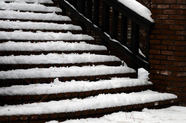 Snowy stone steps