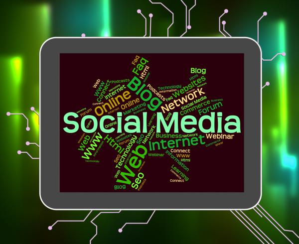 Social Media Shows Wordcloud Word And Internet