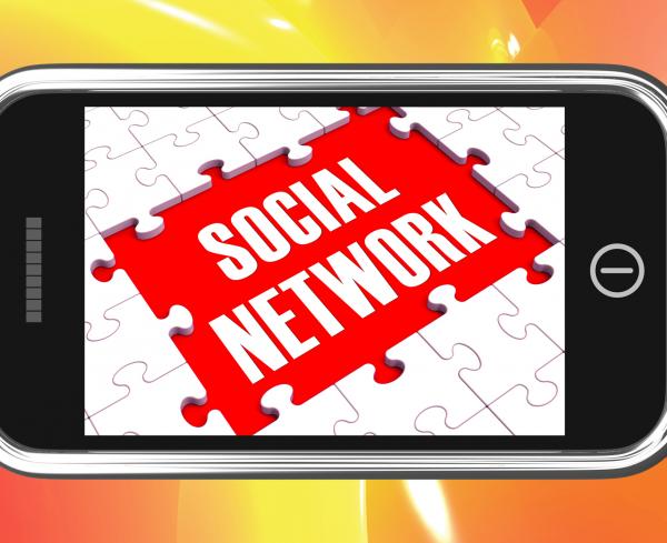 Social Network On Smartphone Showing Online Interactions