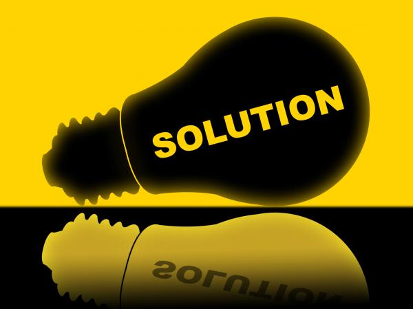 Solution Lightbulb Represents Solutions Success And Solved