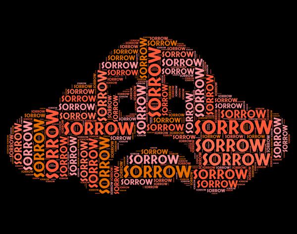 Sorrow Word Represents Broken Hearted And Depressed