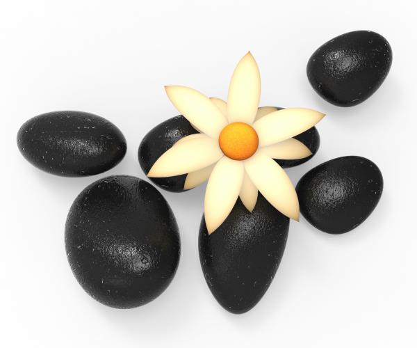 Spa Stones Shows Peaceful Tranquil And Bouquet