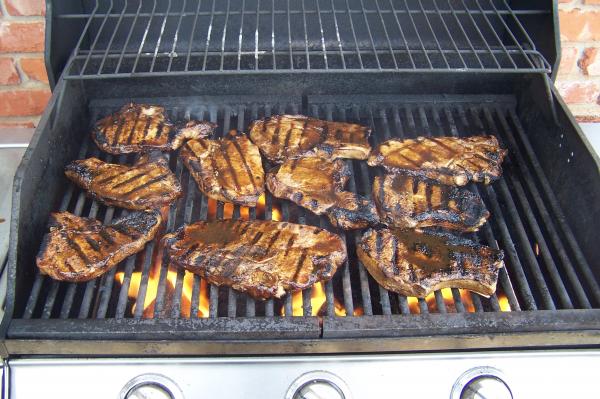 Spicy Pork Chops on Grill 1
