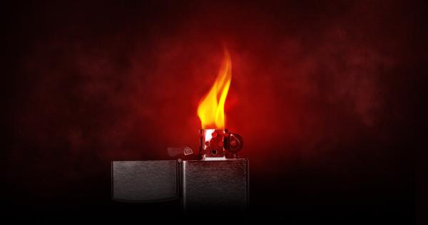 Stainless Steel Lighted Flip Top Lighter