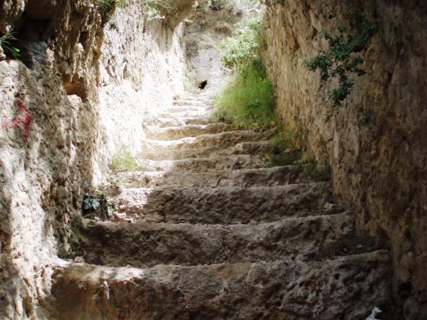 Stairs leading to the fortress Alara Han