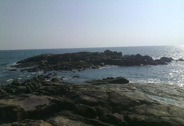 Stone cliffs by the sea