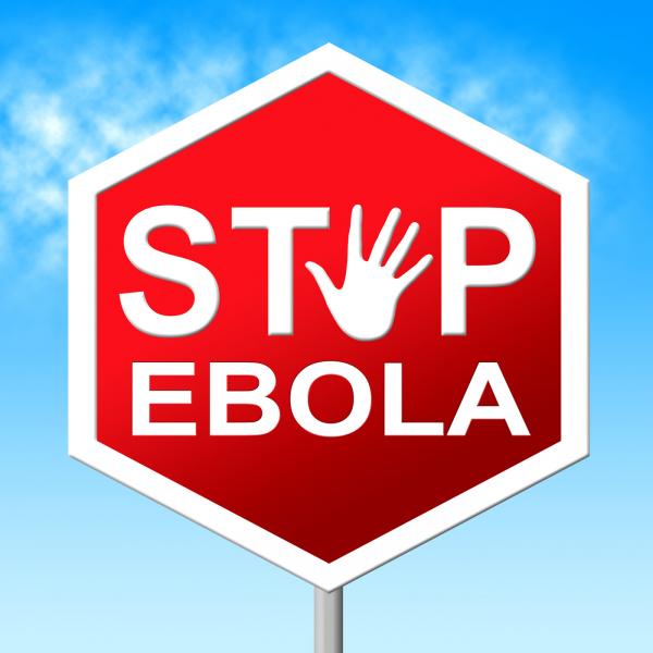 Stop Ebola Shows Warning Sign And Caution