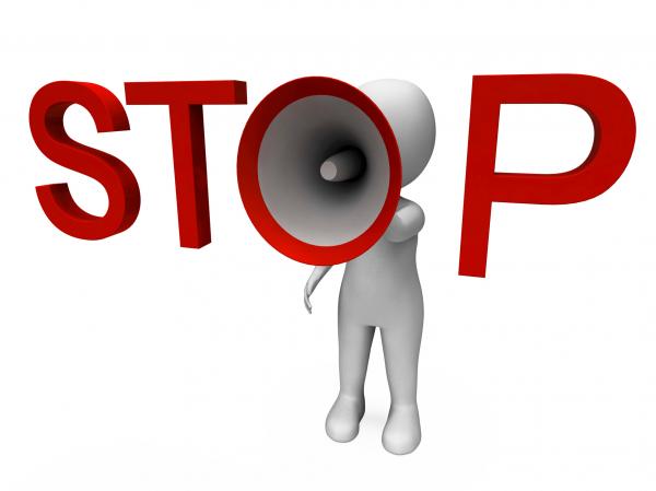 Stop Hailer Shows Halt Warning Refuse And Warn
