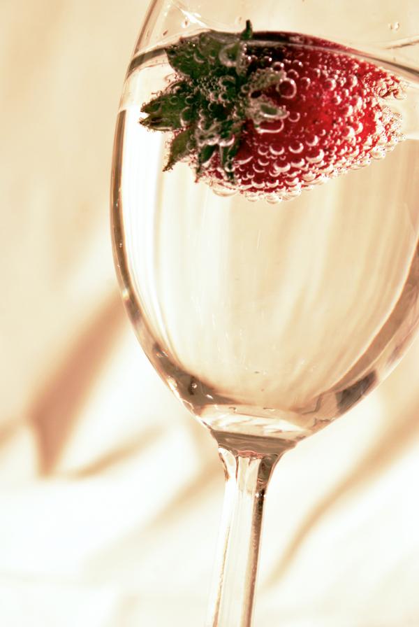 Strawberry in glass