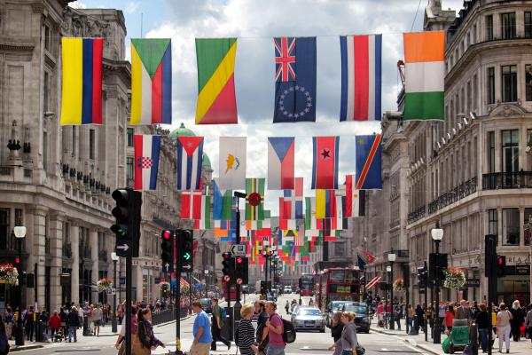 Street with flags