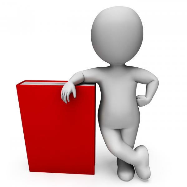 Student With Book Shows Research