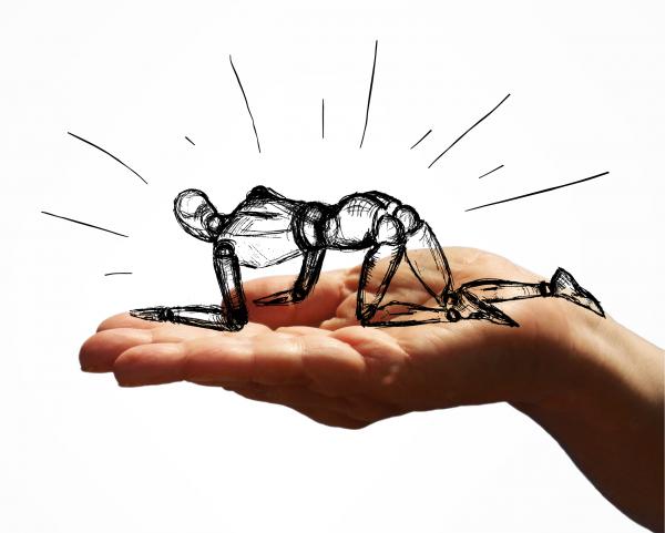 Submission and Submissive - Hand-drawn Doll on Hand