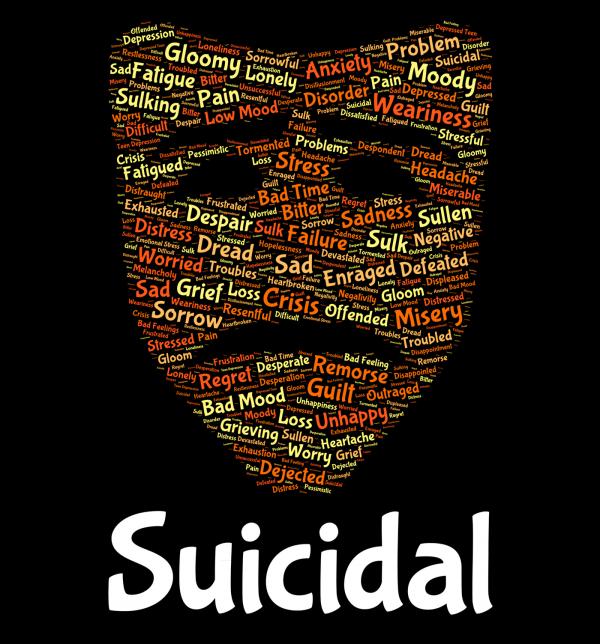 Suicidal Word Shows Potential Suicide And Deadly