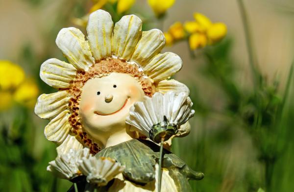 Sunflower With Face Figurine
