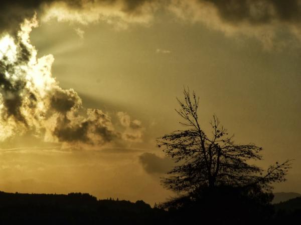 Sunrise behind the clouds