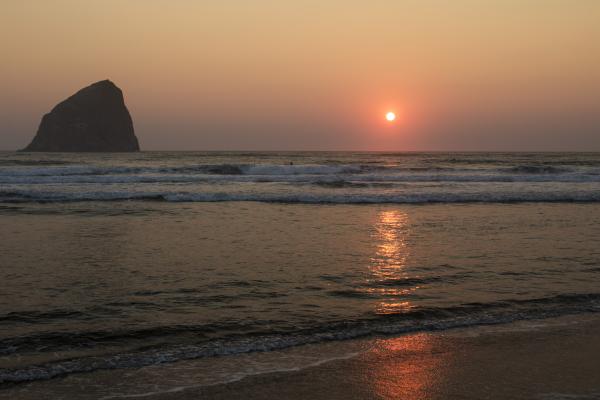 Sunset at Haystack Rock, Cape Kiwanda, Oregon
