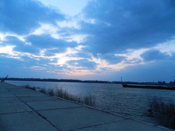Sunset on Danube River