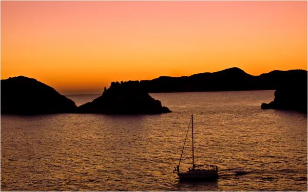 Sunset over sea in mallorca