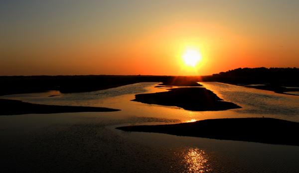 Sunset over the Ria Formosa Natural Park