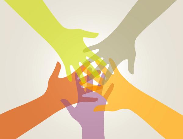 Support and Union - Partnership Concept with Hands