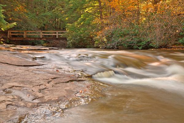 Swallow Falls Stream & Bridge - HDR