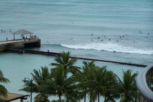 Swimmers and Breakwater