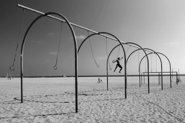 Swinging on Santa Monica Beach