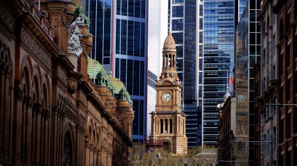 Sydney Town Hall clock tower.