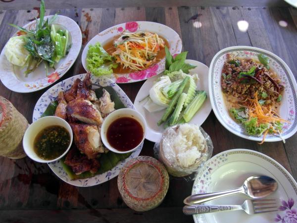 Table of Asian Food Dishes