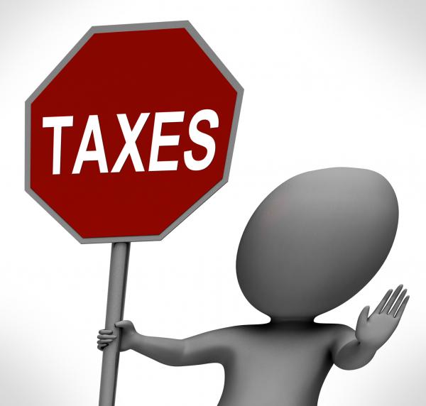 Taxes Red Stop Sign Means Stopping Tax Hard Work