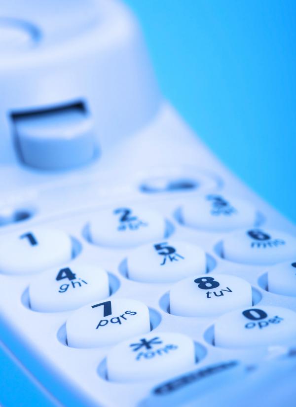 Telephone Handset Close Up Of Dial