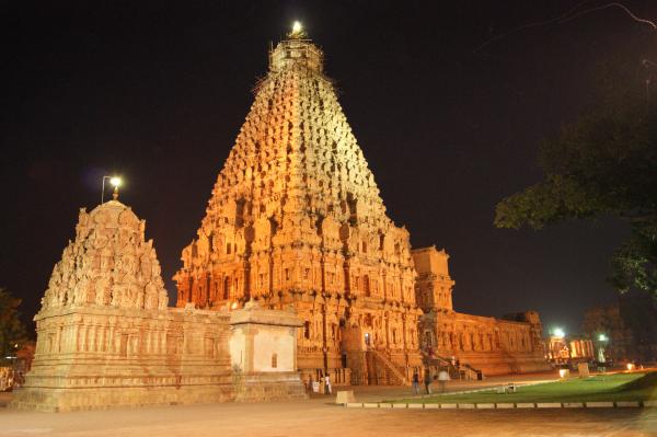 Temple at night