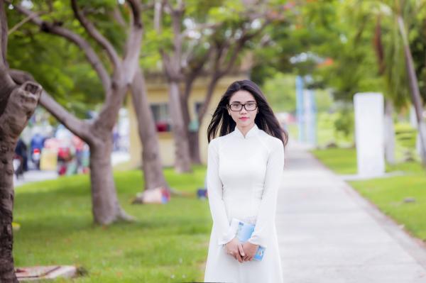 The girl in the white dress