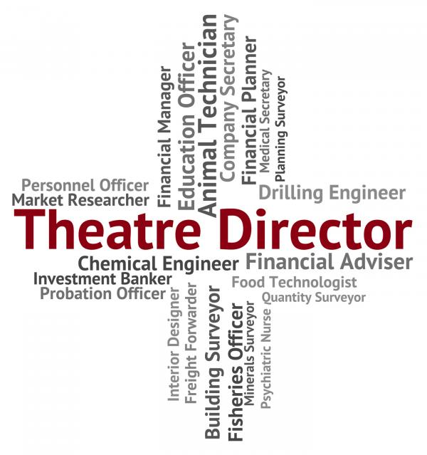 Theatre Director Indicates Position Head And Stage