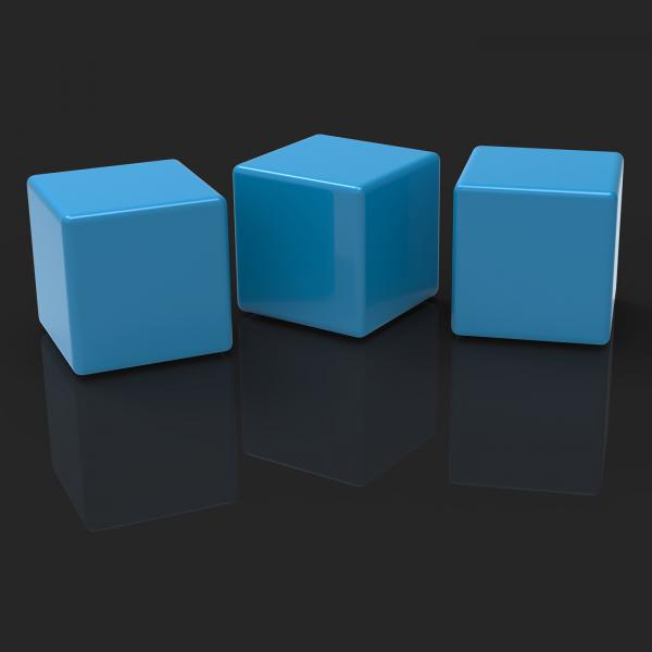 Three Blank Blocks Show Copyspace For 3 Letter Word