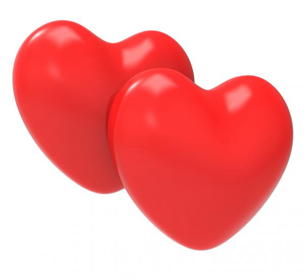 Three Dimensional Hearts Shows Dating Lovers And Marriage
