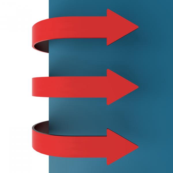 Three Red Arrow Tabs Over Paper For Menu List Or Notes