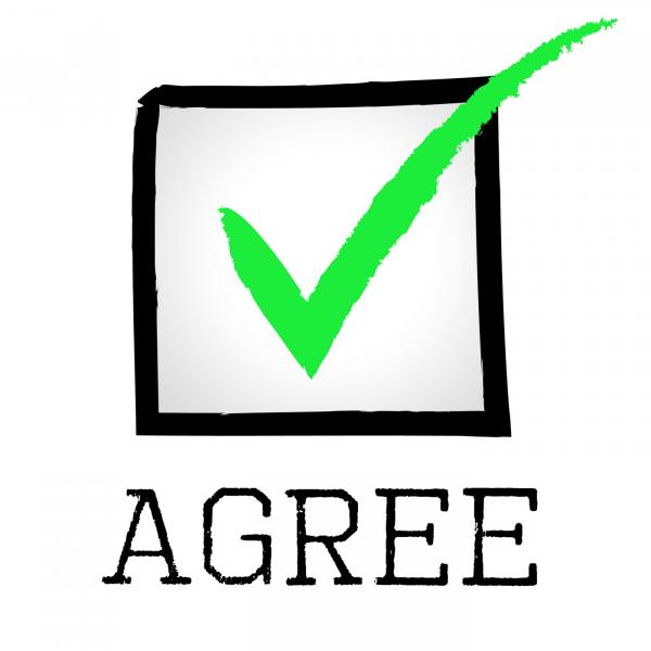 Tick Agree Shows All Right And OK