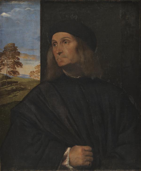 Tiziano Vecellio (1480-1576), Portrait of the Venetian Painter Giovanni Bellini?, 1511-12. dep15.