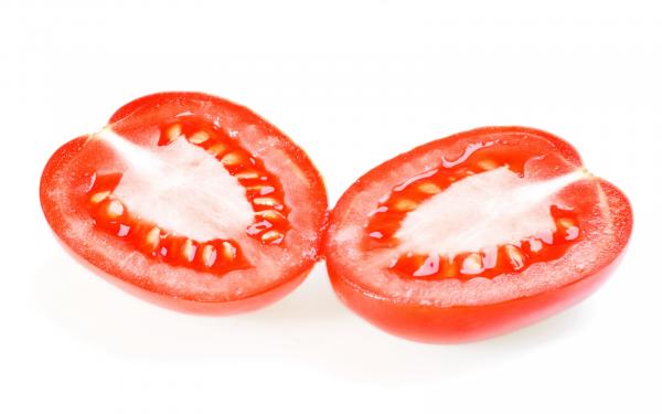 Tomato cut in half
