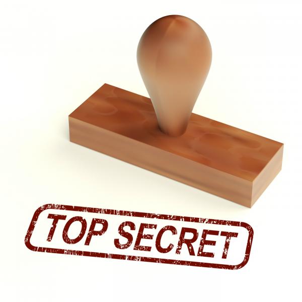 Top Secret Rubber Stamp Shows Classified Correspondence