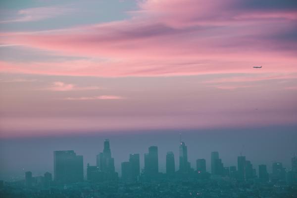 Top View of High Rise Buildings Under Sunset
